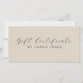 Eenvoudig cadeaubon voor massagetherapeut (Voorkant)