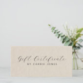Eenvoudig cadeaubon voor massagetherapeut (Staand voorkant)