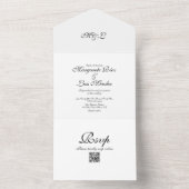 Eenvoudig Caligraphy Black White Elegant Wedding All In One Uitnodiging (Binnen)