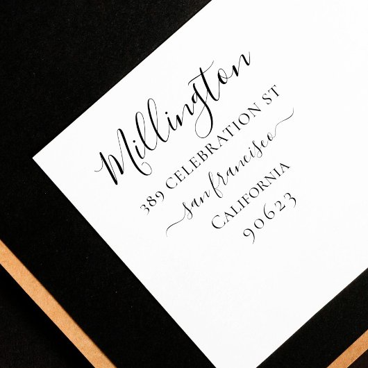 Eenvoudig calligrafie Familienaam Return Address Rubberstempel