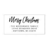 Eenvoudig calligrafie, Merry-kerstretouradres Zelfinktende Stempel (Design)