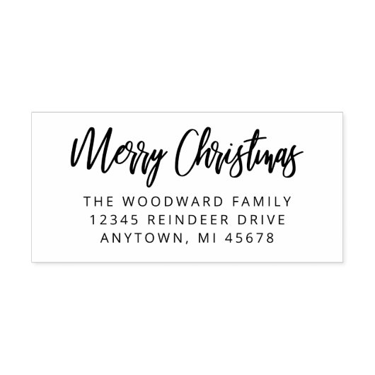 Eenvoudig calligrafie, Merry-kerstretouradres Zelfinktende Stempel (Design)
