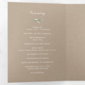 Eenvoudig calligrafie rustic greenery bruiloft pro drieluik programma (Binnenzijde eerst)