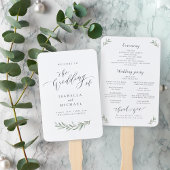 Eenvoudig calligrafie rustic greenery bruiloft pro handwaaier