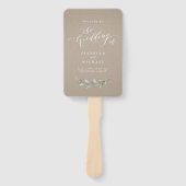 Eenvoudig calligrafie rustic greenery bruiloft pro handwaaier (Voorkant)