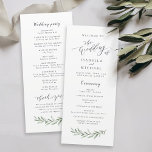 Eenvoudig calligrafie rustic greenery bruiloft pro programmakaart<br><div class="desc">Moderne kalligrafie met een waterverf groen folieontwerp,  eenvoudig en elegant,  geweldig voor een trouwe bruiloft,  lentbruiloft en zomerbruiloft. Alle overeenkomende stukken in collectie bekijken</div>