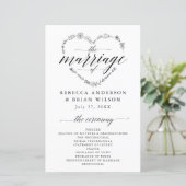 Eenvoudig Calligrafie-script ellegant Wedding Prog (Staand voorkant)