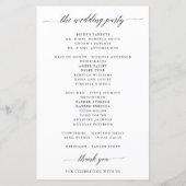 Eenvoudig Calligrafie-script ellegant Wedding Prog (Achterkant)