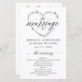 Eenvoudig Calligrafie-script ellegant Wedding Prog (Voorkant / Achterkant)