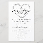 Eenvoudig Calligrafie-script ellegant Wedding Prog (Voorkant)