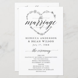 Eenvoudig Calligrafie-script ellegant Wedding Prog