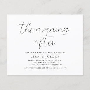 Eenvoudig calligrafiebudget 's ochtends na het huw flyer