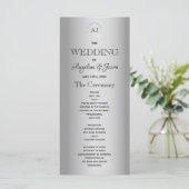 Eenvoudig calligrafiekscript bruiloft programmakaart (Staand voorkant)