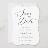 Eenvoudig calligrafiekscript bruiloft save the date (Voorkant)