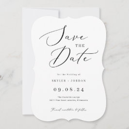 Eenvoudig calligrafiekscript bruiloft save the date