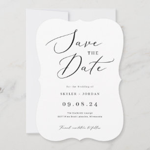 Eenvoudig calligrafiekscript bruiloft save the date