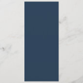 Eenvoudig calligrafiemenu Blue Wedding Menu (Achterkant)