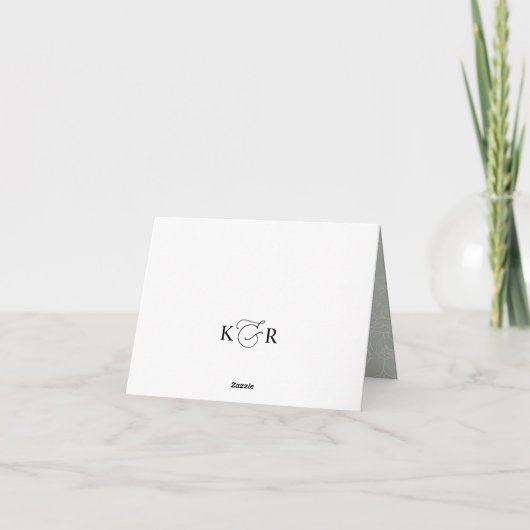 Eenvoudig Calligrafiescript Botanisch Dank u Kaart (Achterkant)