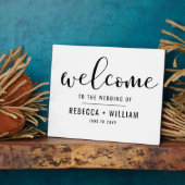 Eenvoudig Calligrafiescript welkome bruiloft Fotoplaat (Zijkant)