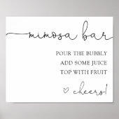 Eenvoudig Calligraphy Mimosa Bar Drankbord Poster (Voorkant)