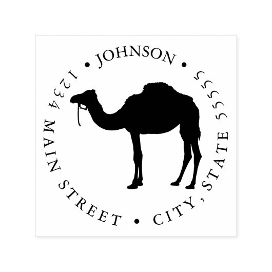Eenvoudig Camel Silhouet Retourlabel Zelfinktende Stempel (Design)