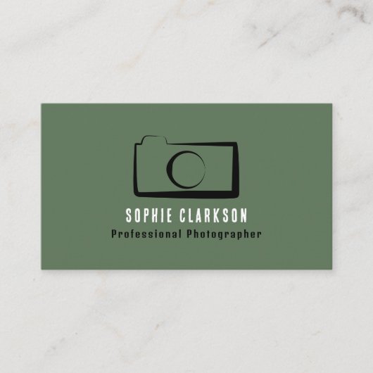 Eenvoudig camerapictogram, fotograaf, fotografie visitekaartje (Voorkant)