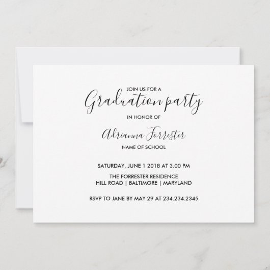 Eenvoudig Casual Chic Afstuderen script Vijf foto Kaart (Achterkant)