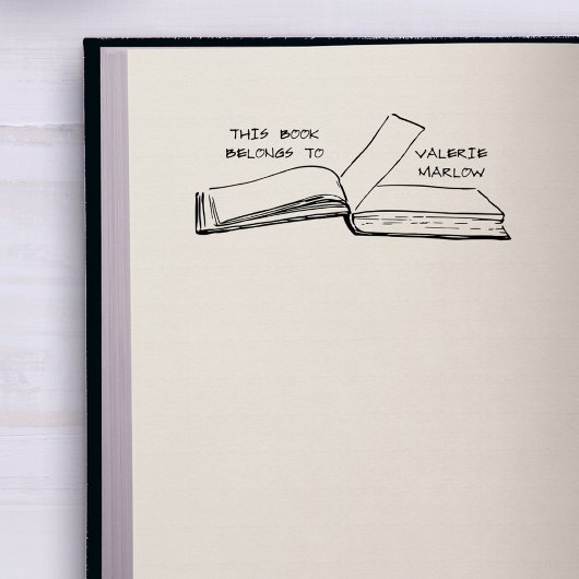 Eenvoudig Casual Handschrift Custom Library Boek Zelfinktende Stempel