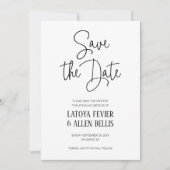 Eenvoudig Casual handschrift Sla de trouwdatum op Kaart (Voorkant)