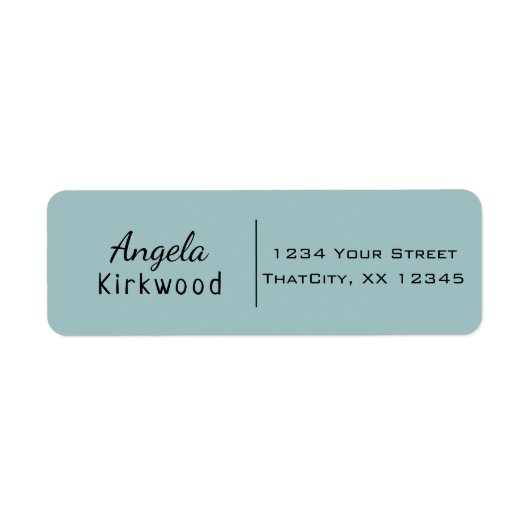 Eenvoudig Casual lichtblauw, eenvoudig en minimaal Etiket (Voorkant)