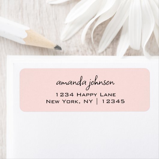 Eenvoudig Casual lichtroze, minimaal, zuiver Etiket (Insitu)