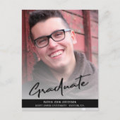 Eenvoudig casual opslaan van de datum afstuderen f aankondigingskaart (Voorkant)