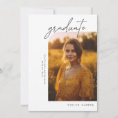 Eenvoudig Casual Script College 2 Photo Afstuderen Aankondiging (Voorkant)