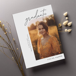 Eenvoudig Casual Script College 2 Photo Afstuderen Aankondiging