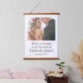 Eenvoudig Casual trouwwelkomstteken met foto Hangend Wandkleed (Slaapkamer)