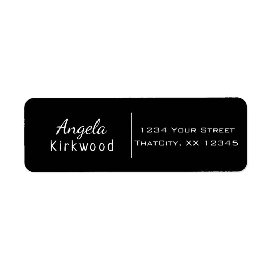 Eenvoudig Casual zwart zwart, eenvoudig en minimaa Etiket (Voorkant)