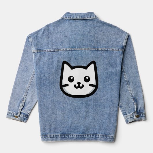 Eenvoudig CAT-ontwerp Denim Jacket (Achterkant)