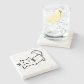 Eenvoudig Cat Stone Onderzetter (Zijkant)