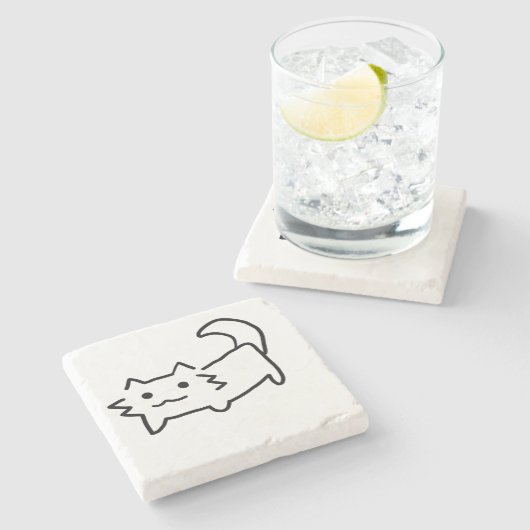 Eenvoudig Cat Stone Onderzetter (Zijkant)