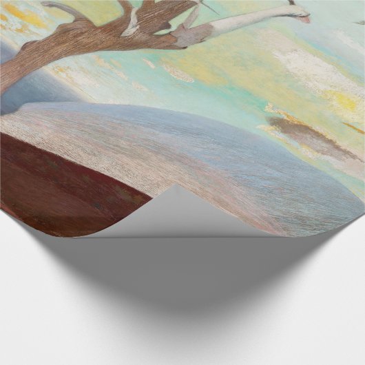 Eenvoudig Cedar Tree Landscape Painting Cadeaupapier (Hoek)