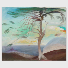 Eenvoudig Cedar Tree Landscape Painting Cadeaupapier