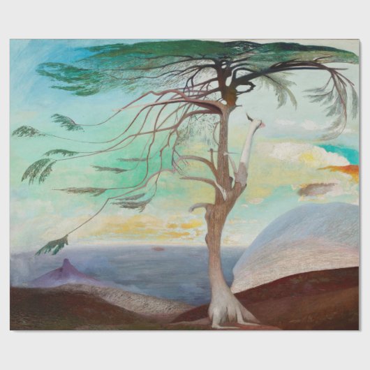 Eenvoudig Cedar Tree Landscape Painting Cadeaupapier (Vlak)