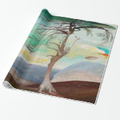 Eenvoudig Cedar Tree Landscape Painting Cadeaupapier (Uitgerold)