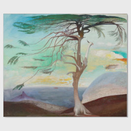 Eenvoudig Cedar Tree Landscape Painting Cadeaupapier