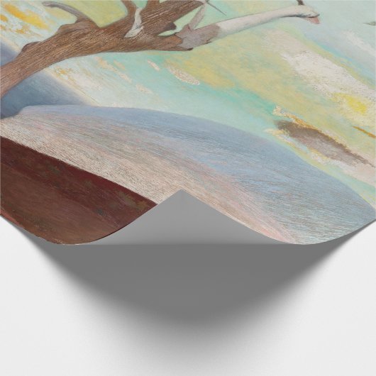 Eenvoudig Cedar Tree Landscape Painting Cadeaupapier (Hoek)