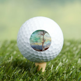Eenvoudig Cedar Tree Landscape Painting Golfballen