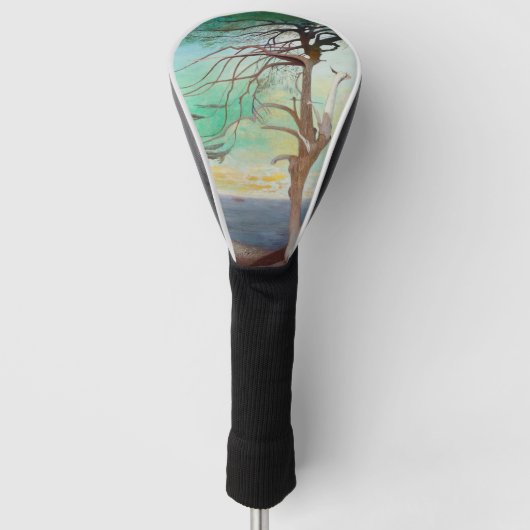 Eenvoudig Cedar Tree Landscape Painting Golfheadcover (Voorkant)