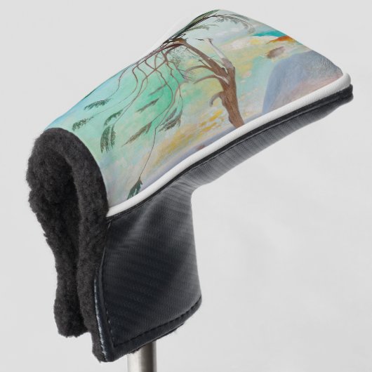 Eenvoudig Cedar Tree Landscape Painting Golfheadcover (3/4 voorkant)