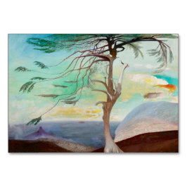 Eenvoudig Cedar Tree Landscape Painting Kaart