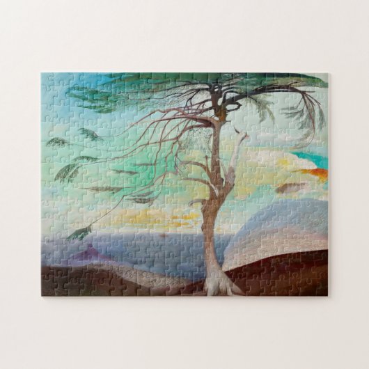 Eenvoudig Cedar Tree Landscape Painting Legpuzzel (Horizontaal)